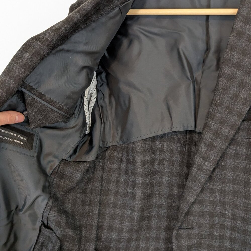 Ermenegildo Zegna Cashmere Sport Coat Plaid - Picture 15 of 15